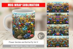 Mug Wrap Design Flower and Butterfly Product Image 1