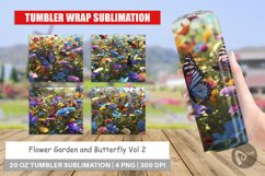 Tumbler Sublimation Wra Flower and Butterflyp Product Image 1
