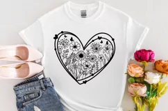 Flower in Heart Svg, wildflower Svg, Flowers Svg Product Image 3