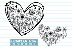Flower in Heart Svg, wildflower Svg, Flowers Svg Product Image 1