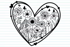 Flower in Heart Svg, wildflower Svg, Flowers Svg Product Image 9