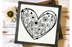 Flower in Heart Svg, wildflower Svg, Flowers Svg Product Image 7