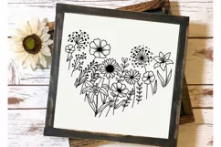 Flower in Heart Svg, wildflower Svg, Flowers Svg Product Image 6