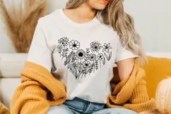 Flower in Heart Svg, wildflower Svg, Flowers Svg Product Image 2