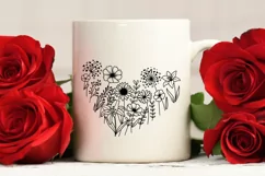 Flower in Heart Svg, wildflower Svg, Flowers Svg Product Image 5