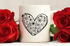 Flower in Heart Svg, wildflower Svg, Flowers Svg Product Image 4