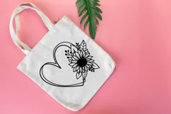 Flower Heart Svg, Heart With Flower Svg, Sunflower Svg. Product Image 6