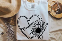 Flower Heart Svg, Heart With Flower Svg, Sunflower Svg. Product Image 2
