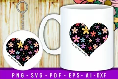 Love Heart With Flower SVG, Valentine SVG, Valentines SVG Product Image 2