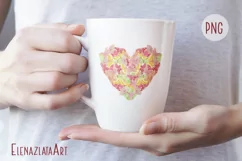 Heart, Butterfly watercolor clipart. Valentines Day Product Image 3