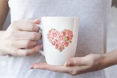 Valentines ROSE Heart Clipart. Love png Product Image 2
