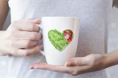 Heart, flower watercolor clipart. Valentines Day Product Image 3