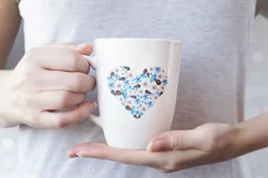Heart, flower watercolor clipart. Valentines Day Product Image 3