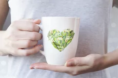 Heart, flower watercolor clipart. Valentines Day Product Image 3