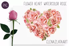 Valentines ROSE Heart Clipart. Love png Product Image 1