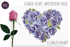 Valentines ROSE Heart Clipart. Love png Product Image 1