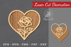 Flower Heart Laser Cut Decoration Product Image 1