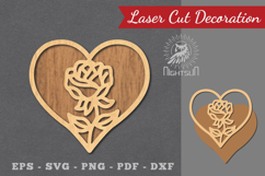 Flower Heart Laser Cut Decoration Product Image 1