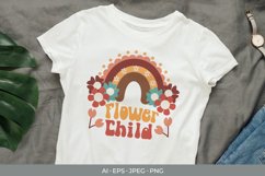 Flower Child with Flower and Rainbow Retro Style Sublimation Product Image 1