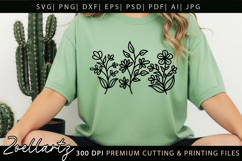 Floral Stems SVG Flower Illustrations T-shirt Mug Pillows Product Image 5