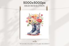 Flower In Boots Floral Wreath Clipart PNG Scrapbooking Image Nursery Watercolor Transparent wedding invitation shirt designs sublimation printable digital bloom watercolor floral wreath, flowers bucket clipart, sublimation nursery drawing, wedding invitat