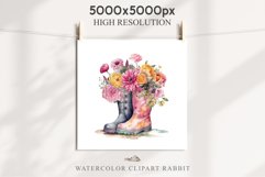 Flower In Boots Floral Wreath Clipart PNG Scrapbooking Image Nursery Watercolor Transparent wedding invitation shirt designs sublimation printable digital bloom watercolor floral wreath, flowers bucket clipart, sublimation nursery drawing, wedding invitat