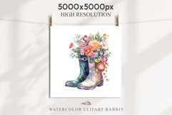 Flower In Boots Floral Wreath Clipart PNG Scrapbooking Image Nursery Watercolor Transparent wedding invitation shirt designs sublimation printable digital bloom watercolor floral wreath, flowers bucket clipart, sublimation nursery drawing, wedding invitat