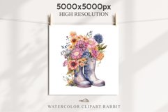 Flower In Boots Floral Wreath Clipart PNG Scrapbooking Image Nursery Watercolor Transparent wedding invitation shirt designs sublimation printable digital bloom watercolor floral wreath, flowers bucket clipart, sublimation nursery drawing, wedding invitat