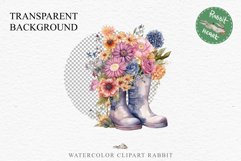 Flower In Boots Floral Wreath Clipart PNG Scrapbooking Image Nursery Watercolor Transparent wedding invitation shirt designs sublimation printable digital bloom watercolor floral wreath, flowers bucket clipart, sublimation nursery drawing, wedding invitat