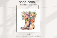 Flower In Boots Floral Wreath Clipart PNG Scrapbooking Image Nursery Watercolor Transparent wedding invitation shirt designs sublimation printable digital bloom watercolor floral wreath, flowers bucket clipart, sublimation nursery drawing, wedding invitat
