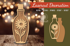Flower in Bottle Laser Cut Decoration Product Image 1