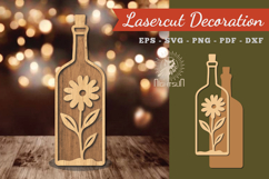 Flower in Bottle Laser Cut Decoration Product Image 1
