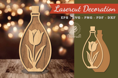 Flower in Bottle Laser Cut Decoration Product Image 1