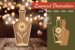 Flower in Bottle Laser Cut Decoration Product Image 1