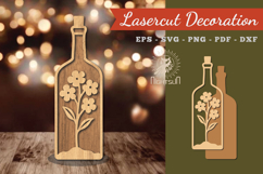 Flower in Bottle Laser Cut Decoration Product Image 1