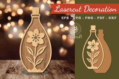 Flower in Bottle Laser Cut Decoration Product Image 1