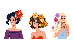 elegance flower in hair woman vector Product Image 1