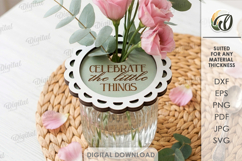 Flower Jar Toppers Bundle Laser Cut. Mason Jar Topper SVG Product Image 2