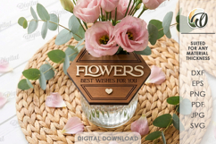 3D Flower Jar Topper Laser Cut. Mason Jar Topper SVG Product Image 1