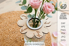 Flower Jar Toppers Bundle Laser Cut. Mason Jar Topper SVG Product Image 11