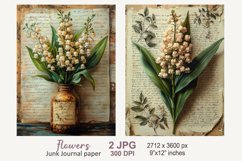 Flowers Junk Journal pages, Vintage floral scrapbook cover Product Image 1