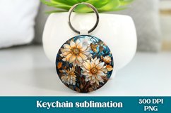 Flower keychain sublimation design, flower stained glass keychain, floral keychain.