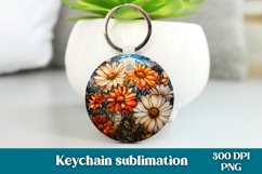 Flower keychain design | Stained glass keychain sublimation