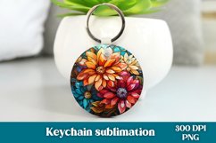 Flower keychain PNG design | Stained glass keychain