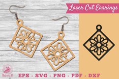 Flower Laser Cut Earrings SVG 1 Product Image 1