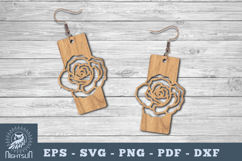 Flower Laser Cut Earrings SVG Product Image 1