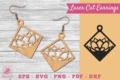 Flower Laser Cut Earrings SVG 10 Product Image 1