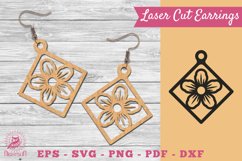 Flower Laser Cut Earrings SVG 4 Product Image 1