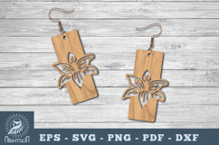 Flower Laser Cut Earrings SVG Product Image 1