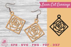 Flower Laser Cut Earrings SVG 6 Product Image 1